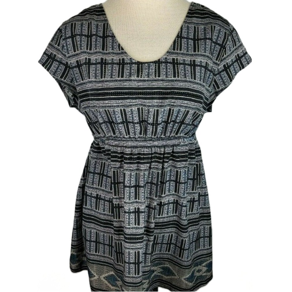 Liz Lange Maternity Tunic Blouse Womens Size L Multi Color Striped Cap Sleeve